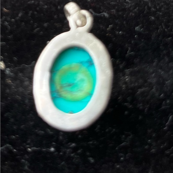 Turquoise Pendant bezel set Sterling Silver 925 - Picture 3 of 5